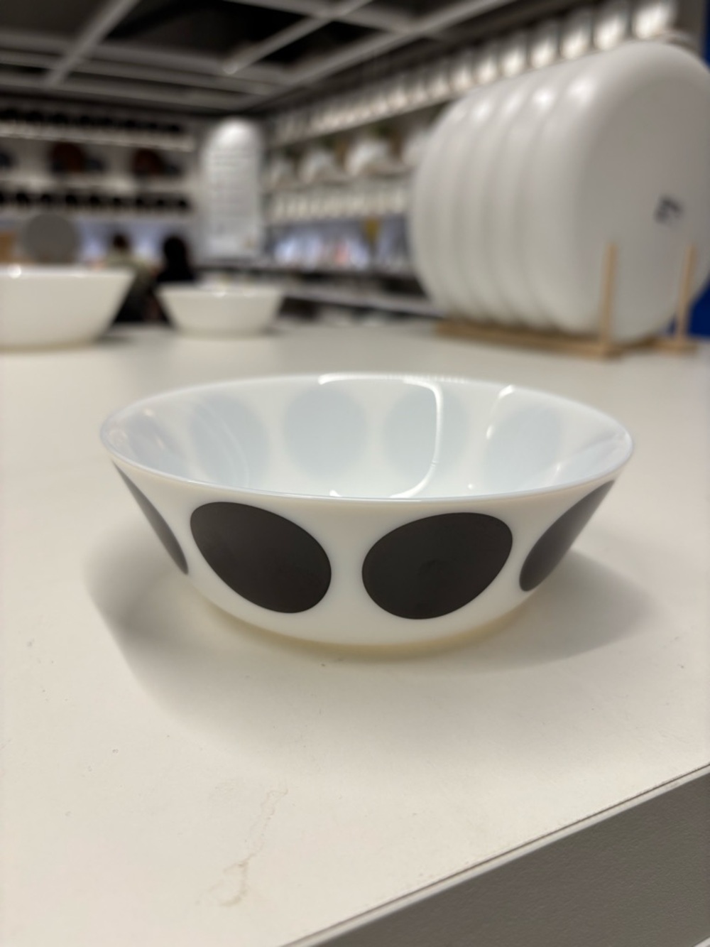 5 IKEA White Ceramic cereal soup food bowls with Black Dot Pattern new - Picture 7 of 12